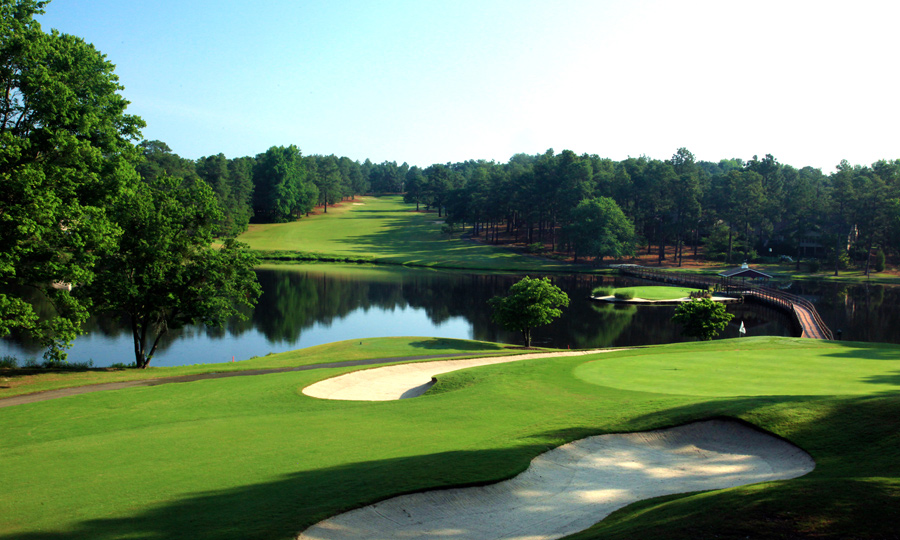 7 Lakes Country Club emphasizes the traditional and classic design elements that present a true Sandhills experience. Designed by Peter Tufts III in 1976, the highly acclaimed course is consistently awarded a 4 star rating by Golf Digest, is ranked as one of the Top 100 courses in the state